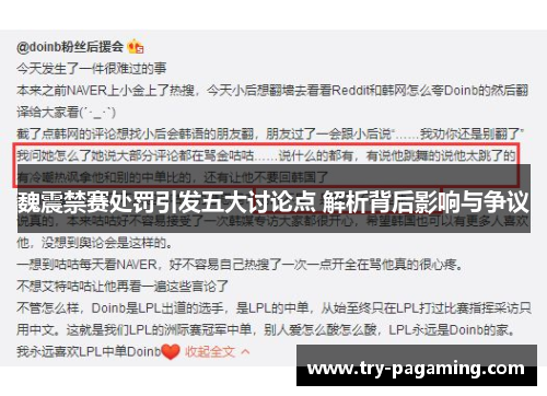 魏震禁赛处罚引发五大讨论点 解析背后影响与争议